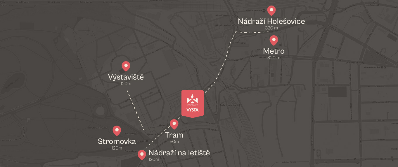 Mapa okolí Residence Vysta